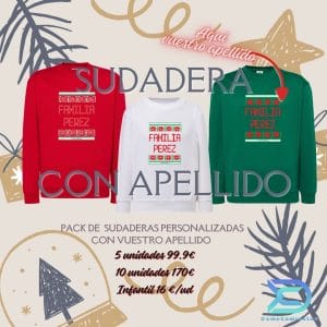 Pack Sudaderas navideña con apellidos
